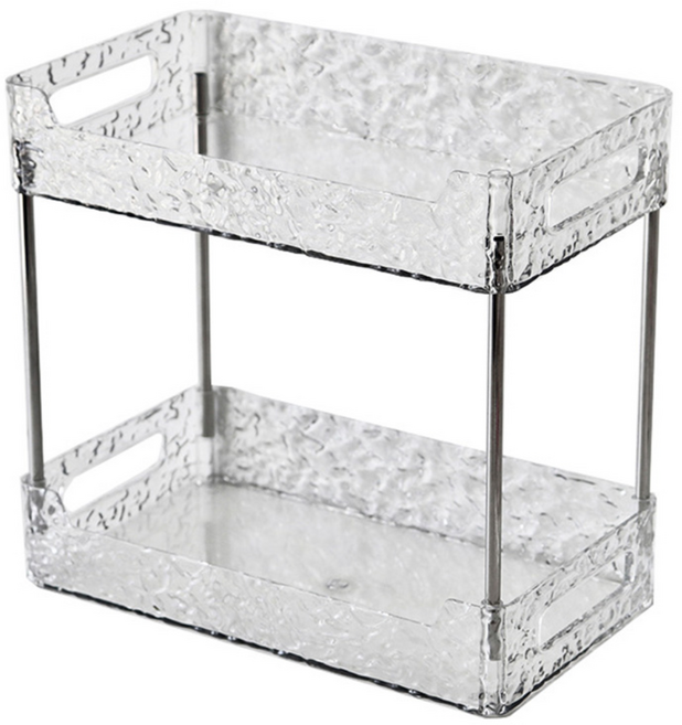 HK.sell 아이스 그래픽 다용도 선반 정리함 2단, 투명