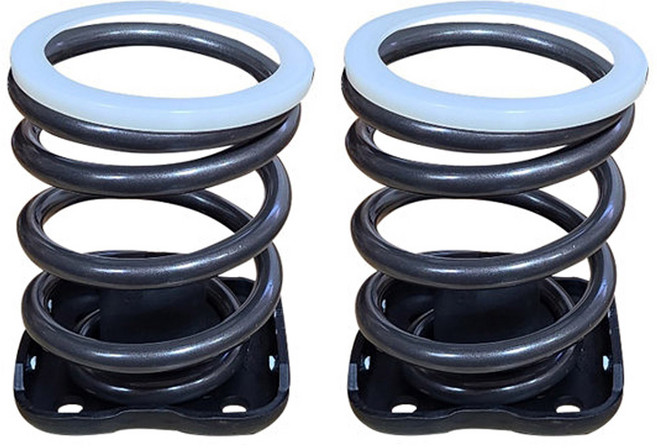 고급형(대형) 15mm 봉고3 1톤 2륜전용 화물차 캠핑카 코일스프링세트(스프링2개+받침대2개) 2중 분체도장 적재함 화물칸 하체 보강 완충 서스펜션, 고급형(대형) 15mm 봉고3 1톤 코일스프링세트