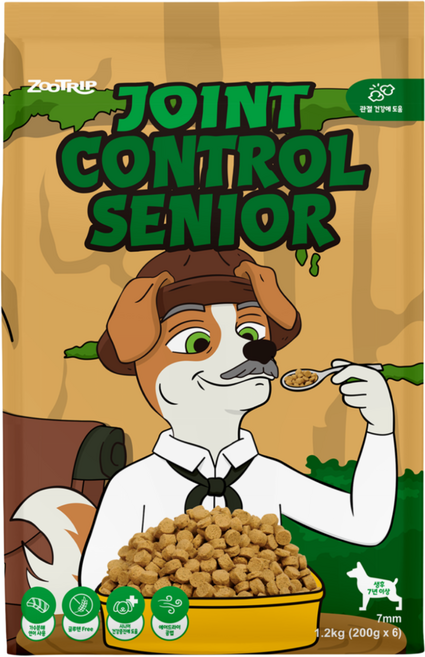 주트립 조인트 컨트롤 시니어 (7세 이상) (관절 건강에 좋은 강아지 기능성 사료), 1.2kg, 8개, 뼈/관절강화