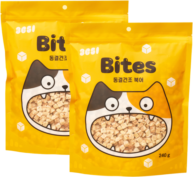 3651 고양이 바이츠 동결건조 트릿, 북어, 240g, 2개