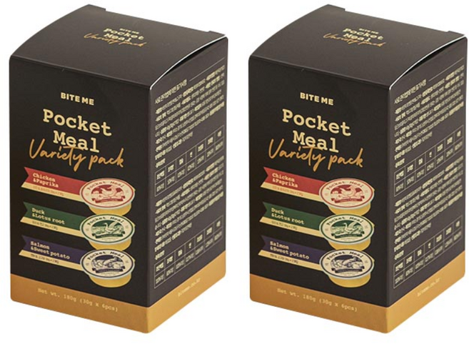 바잇미 강아지 포켓밀 영양간식 버라이어티팩, 혼합맛(닭고기/오리고기/연어), 180g, 2세트