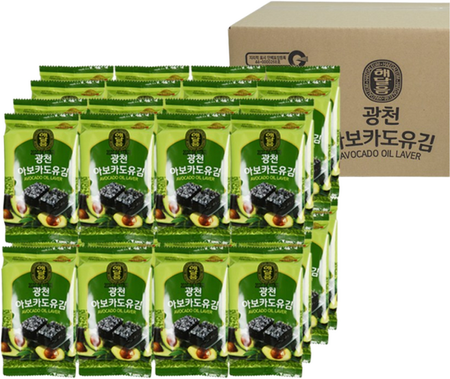 광천 해달음 아보카도유 도시락김, 4g, 32개
