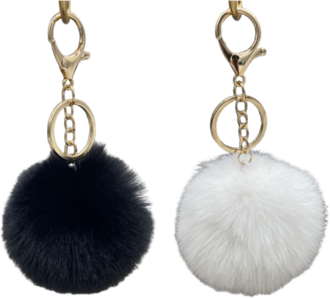 [토끼 키링 ]1+1 고급 토끼털 폼폼 백참 차키 악세사리