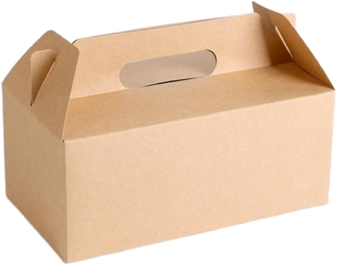 디저트 포장박스 일회용 크라프트박스 치킨 튀김류 제과류 KLB딜리버리 손잡이형 소, 50개, 크라프트