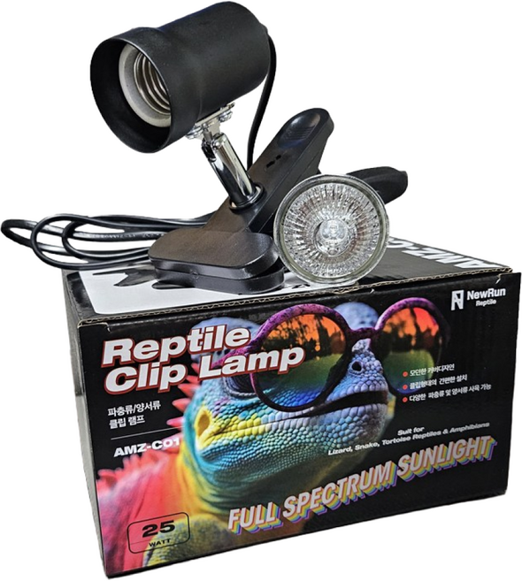 NRC 심플한 파충류집게소켓 C01 UVB UVA램프포함, 1개