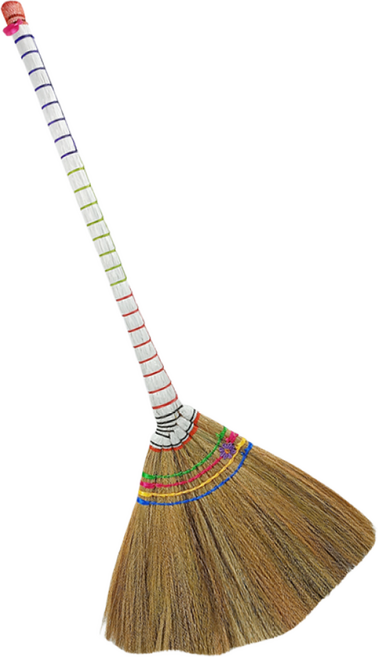 크린핏 플라워 롱 갈대비 청소 빗자루, 혼합색상, 1개