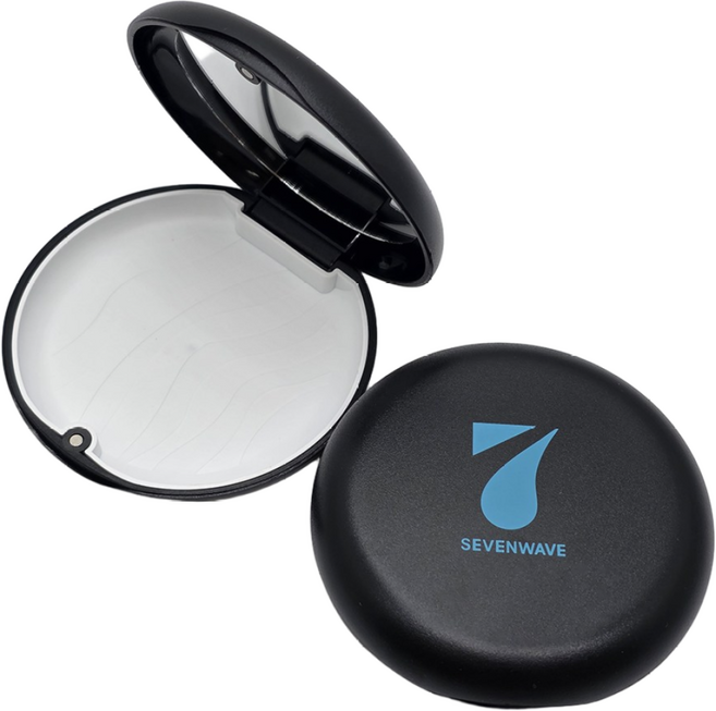 세븐웨이브 치아 교정기 보관함 인비절라인 거울 케이스, 블랙, 1개