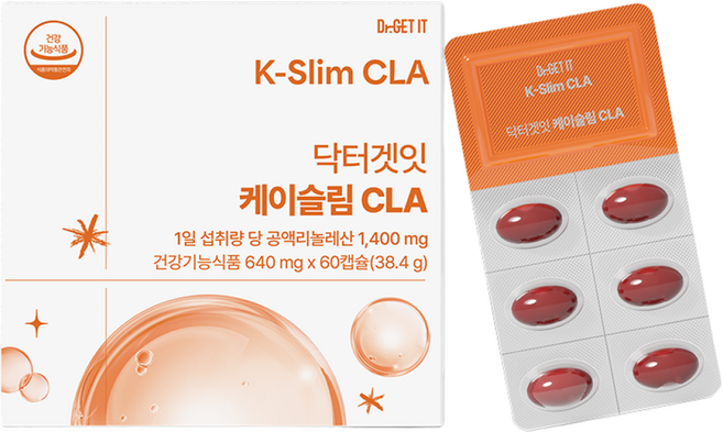 닥터겟잇 케이슬림 CLA 공액리놀레산 640mg 60캡슐, 1박스, 60정