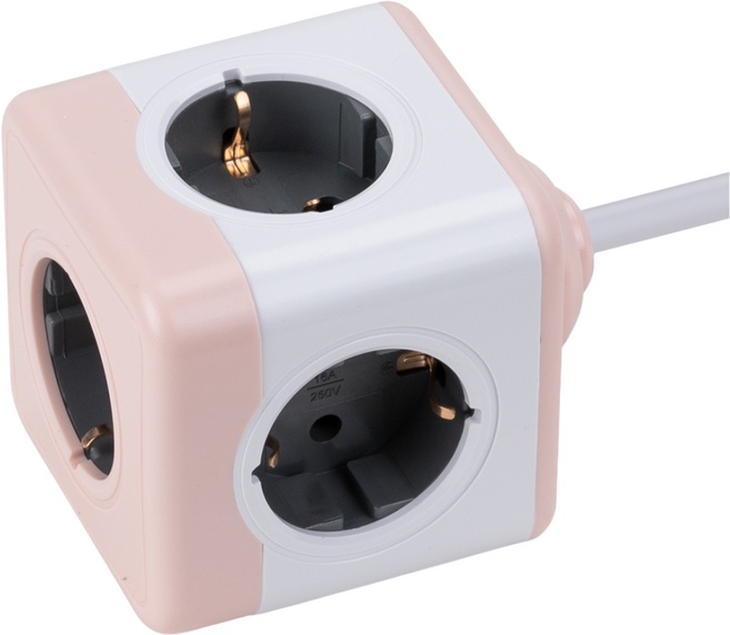 파워큐브 V2 익스텐디드 멀티탭 5구 1350/KREXV2, 150cm, 핑크, 1개
