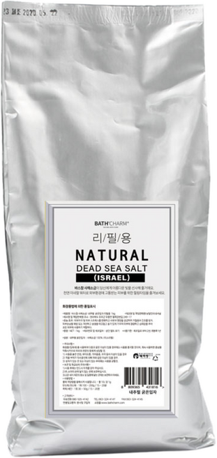 바스참 내추럴 가는입자 사해소금 리필용, 1kg, 1개