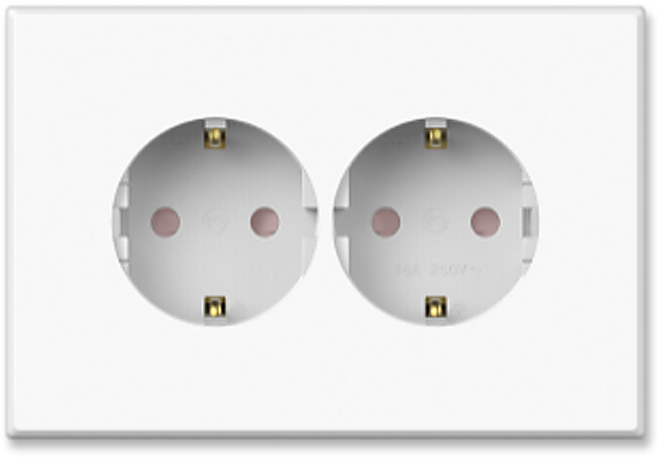 Ti1 접지 2구 가로형 콘센트, 1개