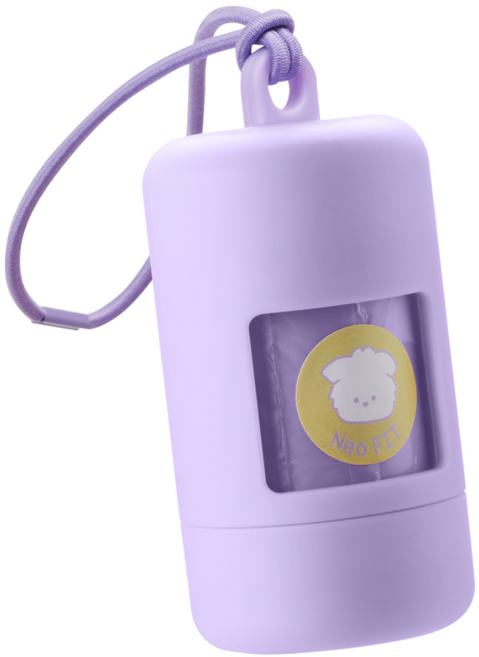 네오핏 강아지 레츠고 배변봉투 풉백 15p + 케이스 세트, 퍼플, 15개입, 1세트