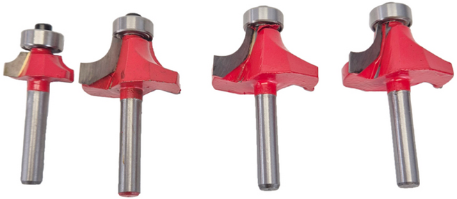 목공 절삭 가공 엔드밀 둥근 라운드 트리머 코너 비트, 1세트