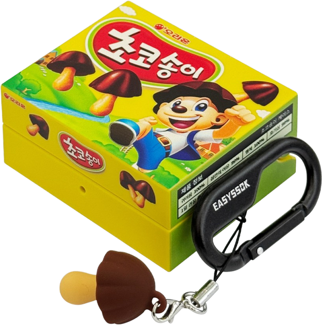 삼성 갤럭시 버즈4 / 버즈4프로 초코송이 케이스 ( 별다섯 카라비너 포함 ), 1개, 옐로우