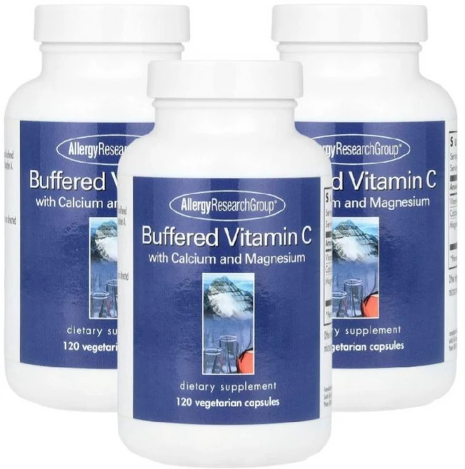 알러지리서치그룹 칼슘 앤드 마그네슘 함유 완충형 비타민C 베지캡슐 120정, 3개 - 쿠팡