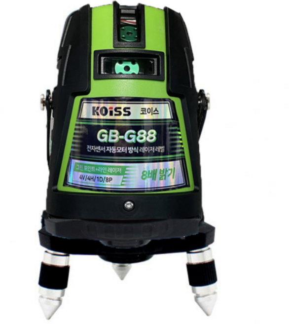 코이스 KOISS GB-G88 8배밝기 8포인트 그린 전자식자동 레이져레벨기 수기 일본 SHARP 다이오드, 1개