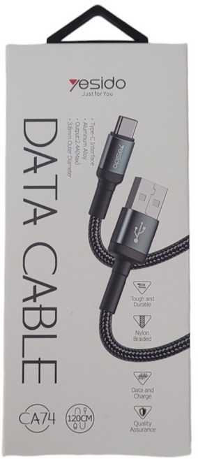 아이뉴 충전 연장 고속 케이블 USB TO C, 1개, 블랙, 2m