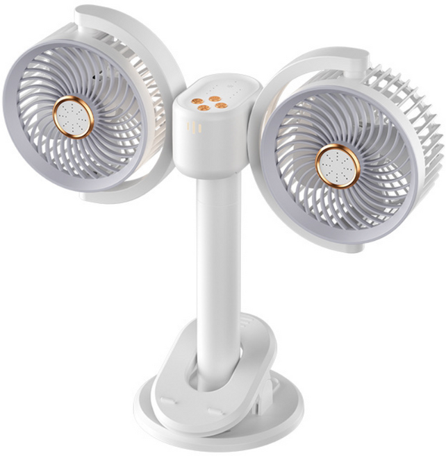 큐오닉스 클립형 듀얼팬 무선 써큘레이터 선풍기, 화이트