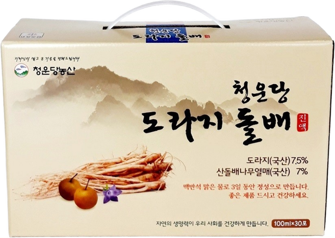 청운당농산 돌 배도라지즙 도라지배즙, 30개, 100ml