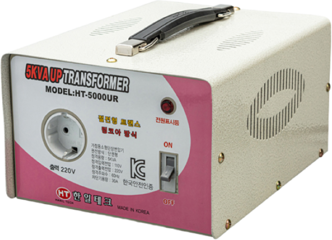 한일 해외이사 이민 링코아 5K 승압변압기 저소음 고효율 미국 일본변압기, HT-5000UR, 혼합색상