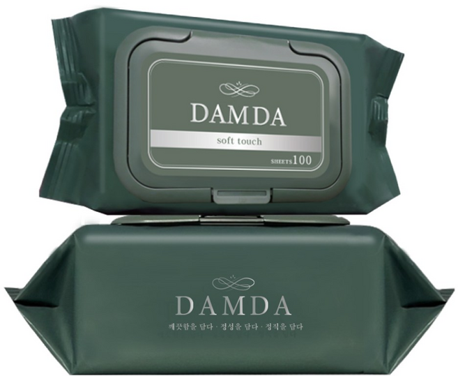 담다 대용량 캡형 물티슈 / 100매x20팩, 100개입, 20개