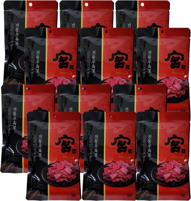 코스트코 미니 궁육포 부드러운 쇠고기육포, 70g, 12개