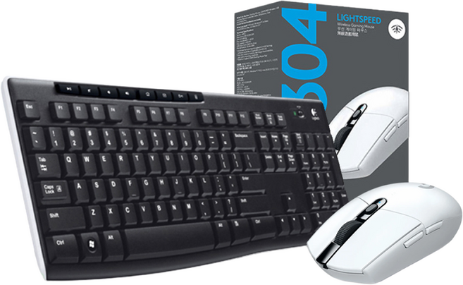 로지텍 K270 + G304 정품 박스 무선키보드세트, K270+G304 화이트