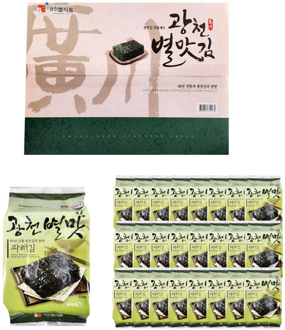 광천 별맛 파래식탁김 선물 도시락김, 24개, 15g