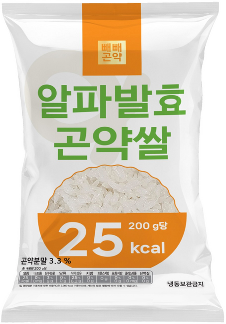 빼빼곤약 알파발효 곤약쌀 취사후냉동보관가능, 200g, 24개