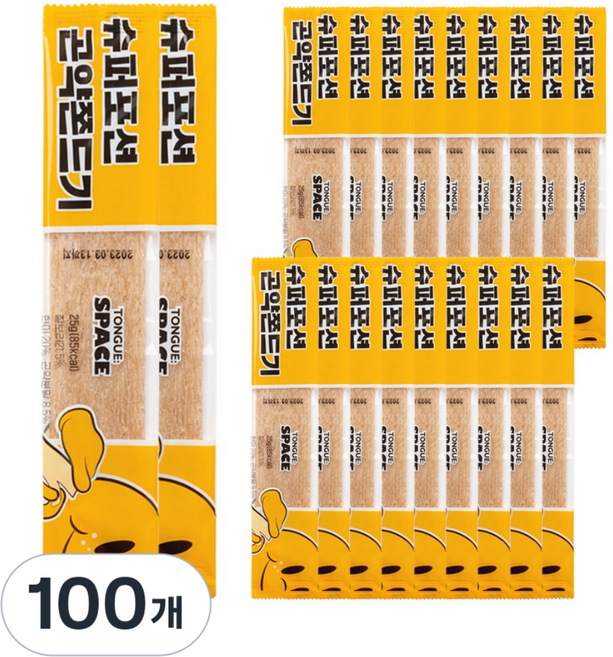 텅스페이스 슈퍼포션 곤약쫀드기, 25g, 100개