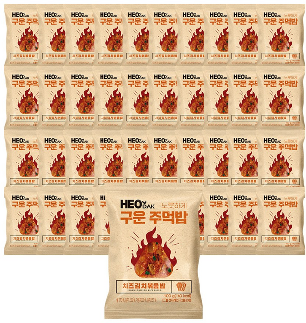 허닭 노릇하게 구운 주먹밥 치즈김치볶음밥, 40개, 100g