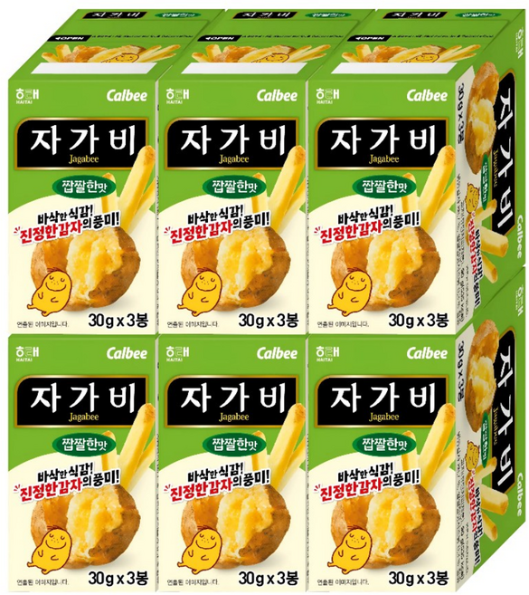 자가비 짭짤한 맛 3p, 90g, 6개