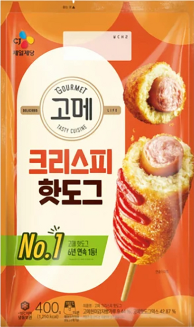 CJ제일제당 고메 크리스피 핫도그, 400g, 3개