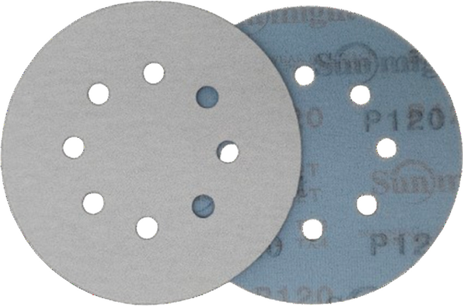 태양연마 B322T 5인치 8홀 원형 사포 sunmight vd58 디스크 페이퍼 125mm, 10개