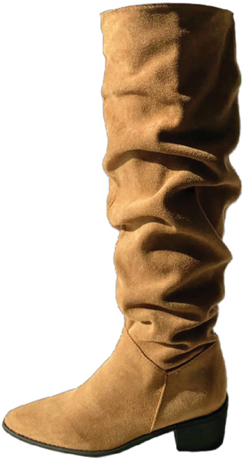 모노소울 닐라 4.5cm 스웨이드 주름 셔링 웨스턴 롱부츠 하비부츠