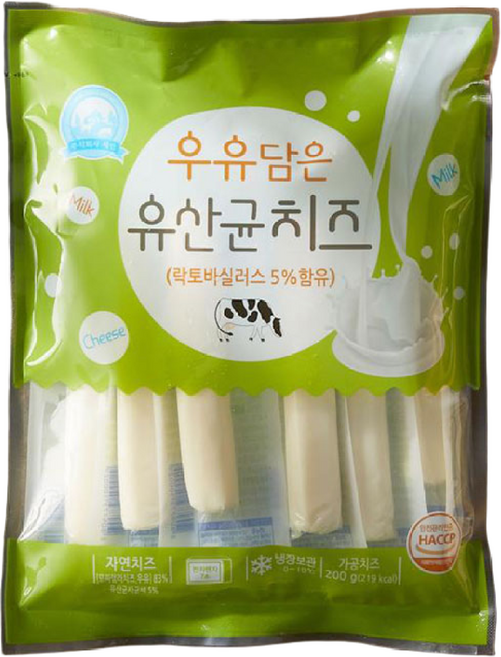 풍부한 영양간식 세인 우유담은 유산균치즈 200g, 8개