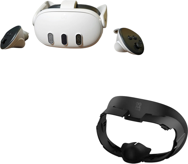 메타퀘스트3 512GB+메타퀘스트3 안면폼 AMVR 가죽 환기커버 빛샘방지 악세사리, 1세트, 메타퀘스트3 512GB+AMVR메타퀘스트3가죽전면패드