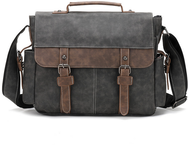 ANYOU 남자 PU가죽 서류가방 대용량 통근 사무가방