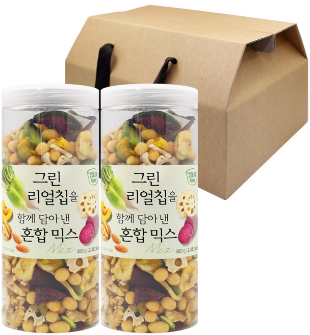 혼합견과 2종 선물세트 (그린 리얼칩+그린 리얼칩), 480g, 1개