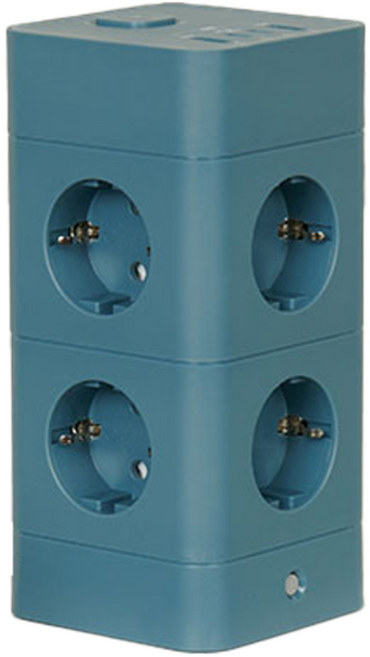 [올더아이템스] 에코너 타워 멀티탭 2단 12구 3컬러, 얼루어블루