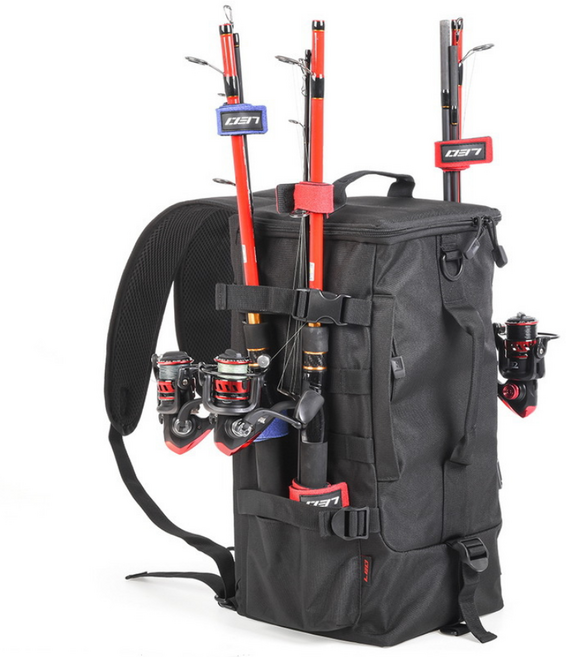 지티알 멀티 낚시백팩 낚시가방 낚시용품 루어 보조가방, 블랙