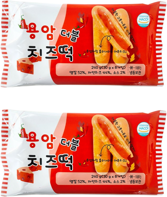 자연치즈 구워먹는 치즈떡 4종, 2개, 240g, 더블 용암치즈떡