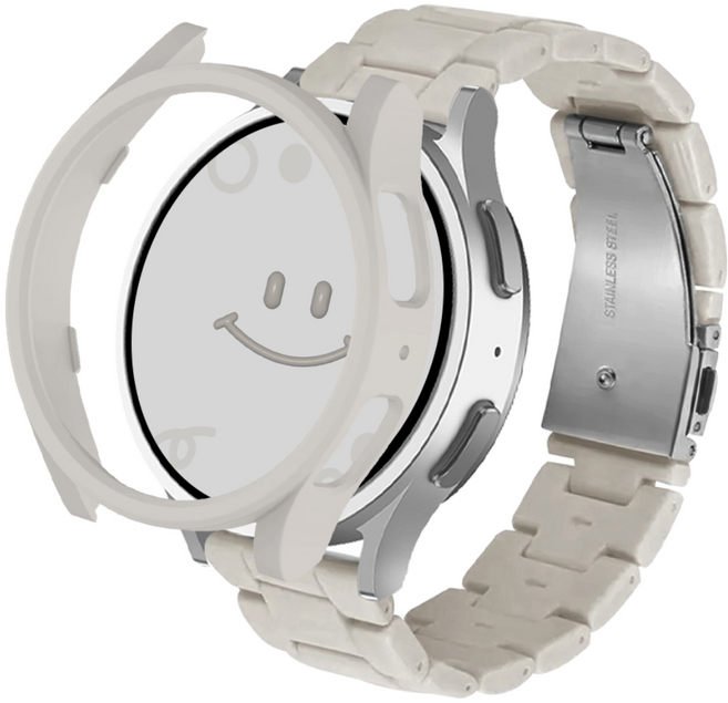 아이메이드잇 갤럭시워치 호환 블럭 스트랩 케이스 세트, 스타라이트