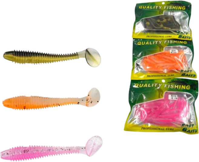 하비토 루어 소프트 베이트 가짜미끼 웜 3종 세트, 1개