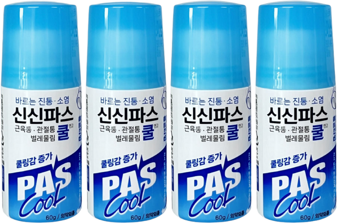 신신제약 바르는 진통/소염 신신파스 쿨연고, 1세트, 4개입