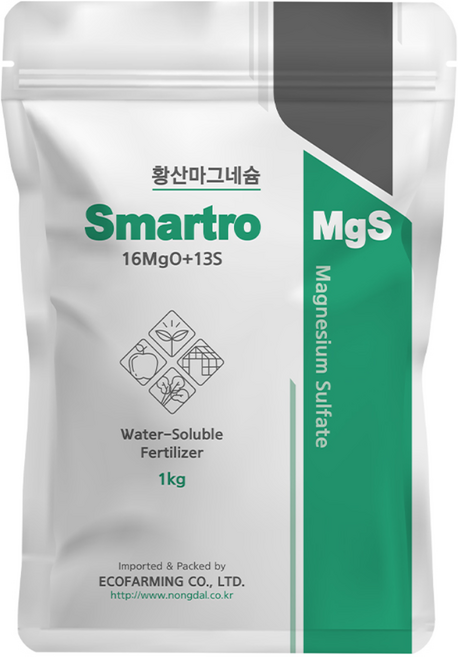 스마트로 황산마그네슘 황산고토비료 유황함유 관주 수용성 복합비료, 1kg, 1개