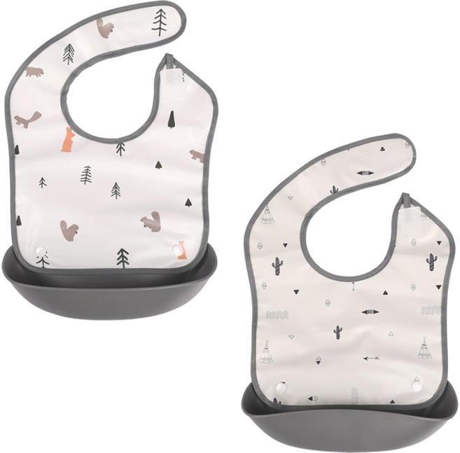 노르디코 킨더 턱받이, 사막캠핑 + 숲속친구, 2매, 1세트