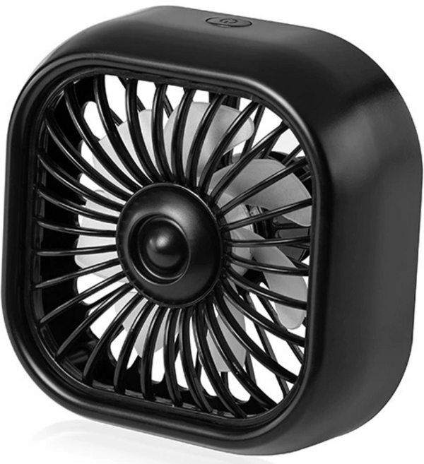 차량용 송풍구 에어컨 거치식 USB 선풍기 에어 쿨링팬 LED 써큘레이터, 1개, 블랙