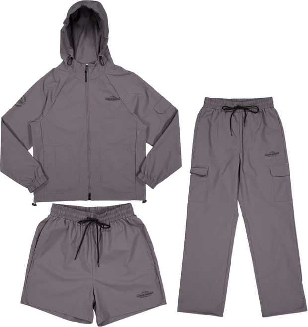 에어라이트 풀 집업 스포티 3-피스 (차콜) CSOs-021 [남녀공용]