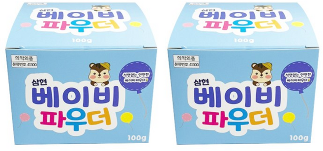 삼현제약 토닥 베이비파우더, 100g, 2개
